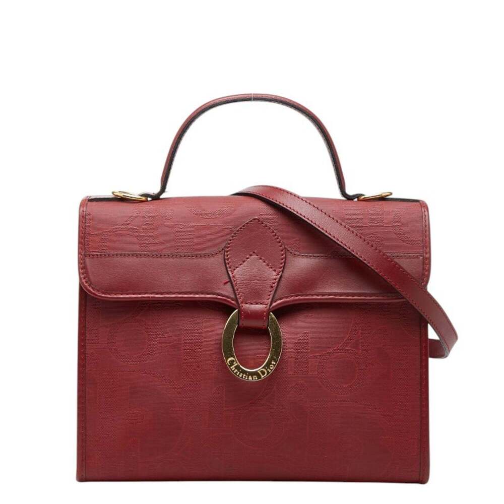 CHRISTIAN DIOR Red Leather Trotter Shoulder Bag